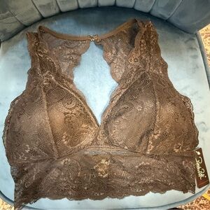 Rene Rofe Black Lace Bralette Soft Cup Bra 2X NWT